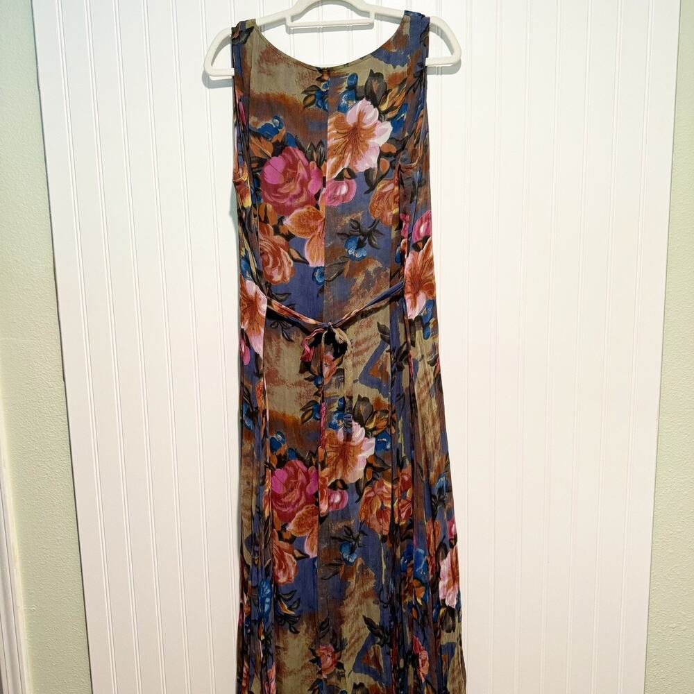 Reflections By Spiegel Floral Pleated Button Front Midi Dress 14 Vintage 90s - Picture 6 of 6